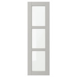 LERHYTTAN Glass door, light grey, 30x100 cm