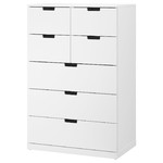 NORDLI Chest of 7 drawers, white, 80x122 cm