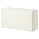 BESTÅ Shelf unit with doors, Lappviken white, 120x40x64 cm