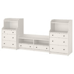 HAUGA TV/storage combination, white, 277x46x116 cm