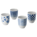 ENTUSIASM Mug, patterned, blue, 22 cl, 4 pack