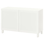 BESTÅ Storage combination with doors, white, Hanviken/Stubbarp white, 120x42x74 cm