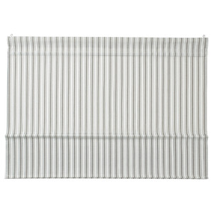 RINGBLOMMA Roman blind, white/green, striped, 100x160 cm