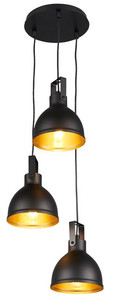 Pendant Lamp Mars 3x E27, black/gold