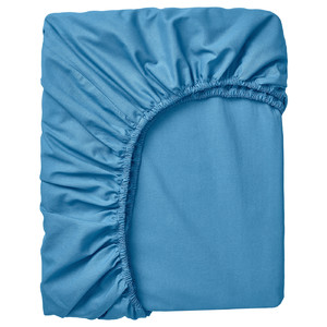 DVALA Fitted sheet, blue, 160x200 cm