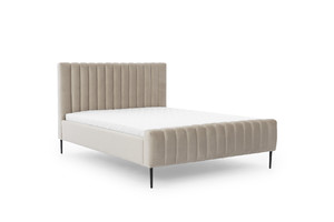 Upholstered Bed Frame Nicole 160x200, light beige, black legs