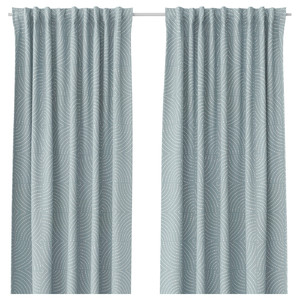 ÅKERMOLKE Curtains, 1 pair, light blue, 145x300 cm