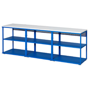 PLATSA Open shelving unit, blue, 180x42x63 cm