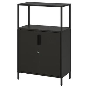 TROTTEN Cabinet with doors, anthracite, 70x110 cm