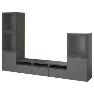 BESTÅ TV storage combination/glass doors, 300x42x193 cm