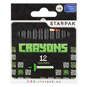 Starpak Wax Crayons 12 Colours Pixel Game