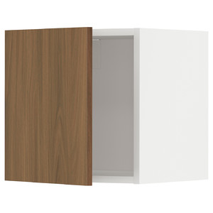 METOD Wall cabinet, white/Tistorp brown walnut effect, 40x40 cm