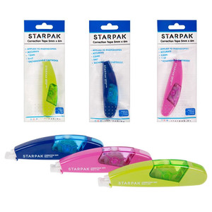 Starpak Correction Tape 5mm/6m 1pc, assorted colours