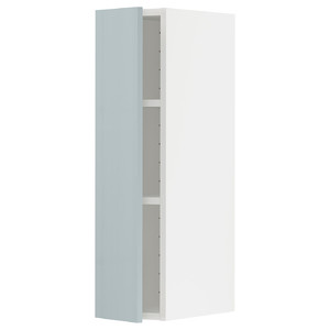 METOD Wall cabinet with shelves, white/Kallarp light grey-blue, 20x80 cm