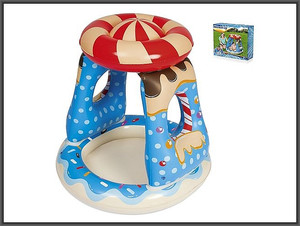 Bestway Toddler Inflatable Paddling Pool with Sunshade Candyville 18m+