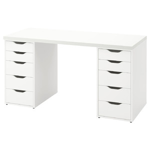 LAGKAPTEN / ALEX Desk, white, 140x60 cm