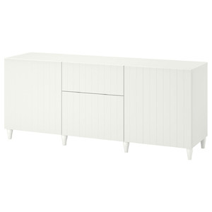BESTÅ Storage combination with drawers, white/Sutterviken/Kabbarp white, 180x42x74 cm