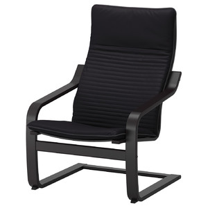 POÄNG Armchair, black-brown, Knisa black