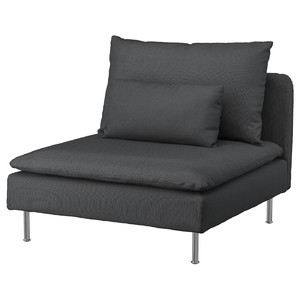 SÖDERHAMN 1-seat section, Fridtuna dark grey