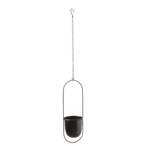 Hanging Plant Pot GoodHome, oval, black