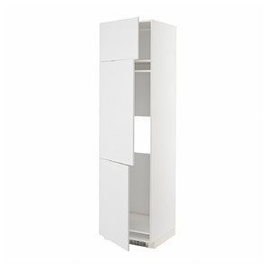 METOD High cab f fridge/freezer w 3 doors, white/Stensund white, 60x60x220 cm