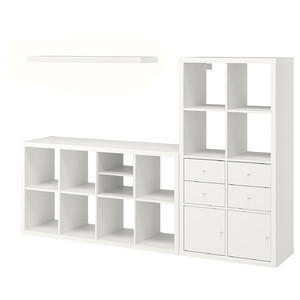 KALLAX / LACK Storage combination with shelf, white, 224x39x147 cm