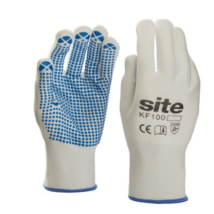 Nylon Gloves PVC Size L - 10 Pairs
