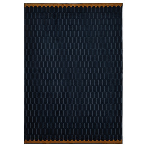 NÖVLING Rug, low pile, dark blue/yellow-brown, 170x240 cm