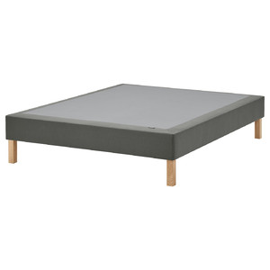 LYNGÖR Sprung mattress base with legs, dark grey, 160x200 cm