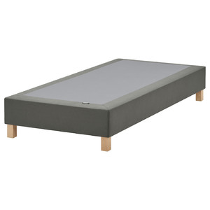 LYNGÖR Slatted mattress base with legs, dark grey, 90x200 cm