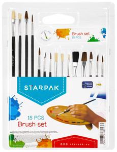 Starpak Brush Set School Paintbrushes 15pcs