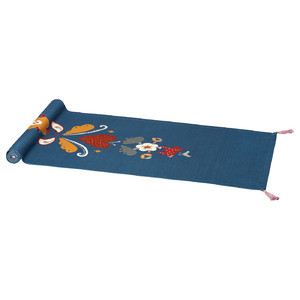 SLÄTTIKA Table-runner, blue/red, 35x130 cm