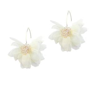 ECARLA Earrings Flowers, white