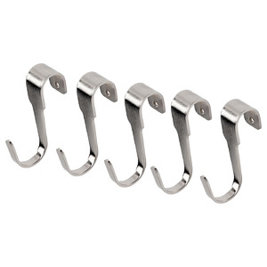 HULTARP Hook, nickel-plated, 7 cm, 5 pack