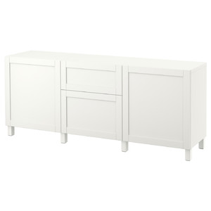 BESTÅ Storage combination with drawers, Hanviken white, 180x40x74 cm