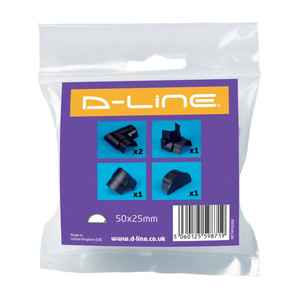 Connection Strip Accessories D-line, 50x25 mm, black, 6-pack