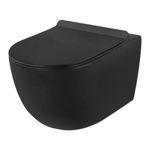 WC Wall-Hung Toilet Bowl Riviera, rimless, black