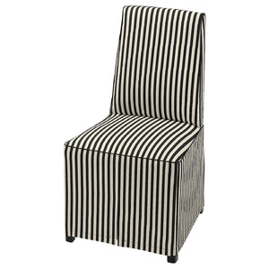 BERGMUND Chair with long cover, black/black/white