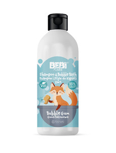 Bebi Kids Shampoo & Bubble Buth 2in1 Bubble Gum 95% Natural Vegan 500ml
