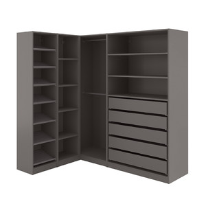 PAX Corner wardrobe, dark grey, 160/188x201 cm