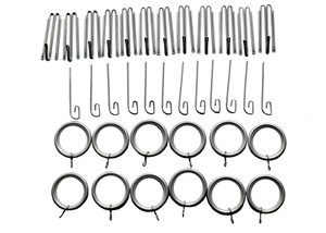 GoodHome Set for Hanging Curtains, silver