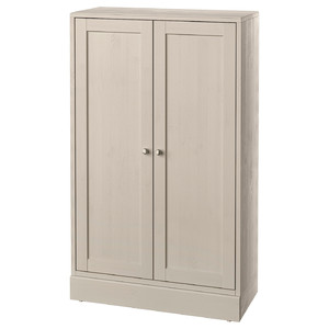 HAVSTA Cabinet with plinth, grey-beige, 81x37x134 cm