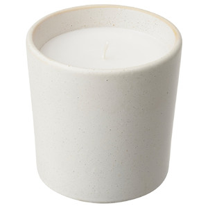 ADLAD Scented candle in ceramic jar, Scandinavian Woods/white, 50 hr