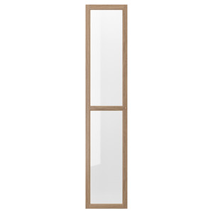 OXBERG Glass door, oak effect, 40x192 cm