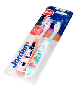 Jordan Children's Toothbrush DUO Step by Step 6-9 soft, assorted colours
