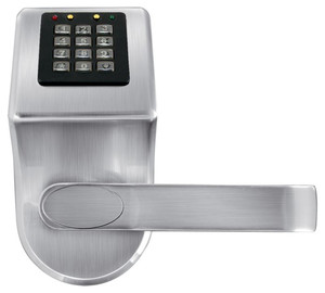 Door Handle with Encoder and RFID Card Reader Eura, silver