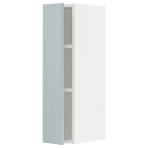 METOD Wall cabinet with shelves, white/Kallarp light grey-blue, 20x80 cm