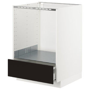 METOD / MAXIMERA Base cabinet for oven with drawer, white, Kungsbacka anthracite, 60x60 cm