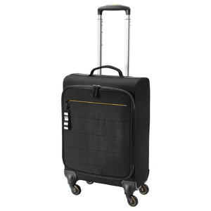 VÄRLDENS Cabin bag on wheels, black, 34x20x54 cm/30 l