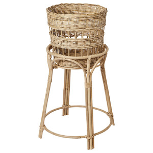 TOLKNING Plant stand, handmade rattan, 66 cm